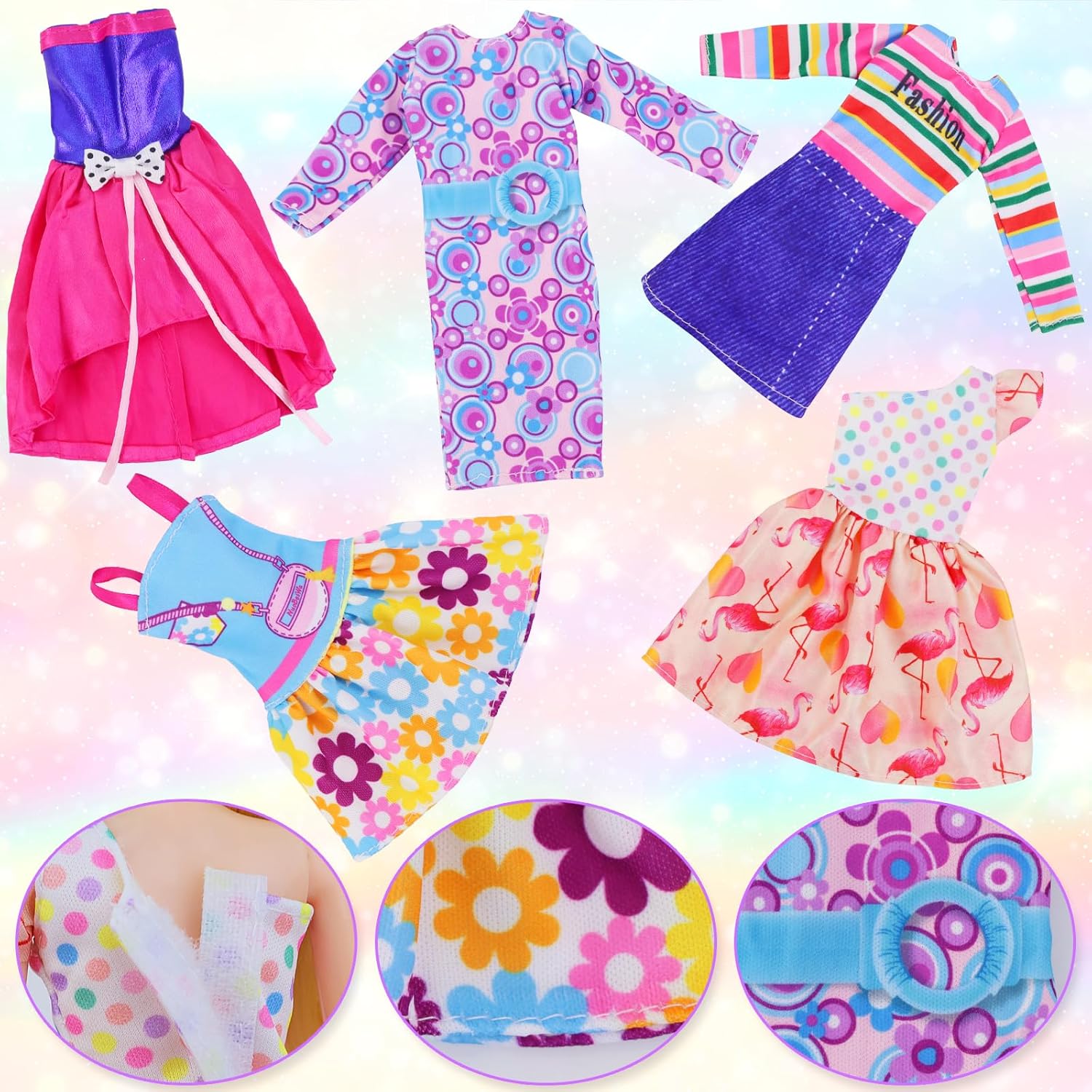 Regine Switzerland Girl Doll Clothes Closet - Stylish Wardrobe with Dresses & Shoes for 11.5-Inch Dolls