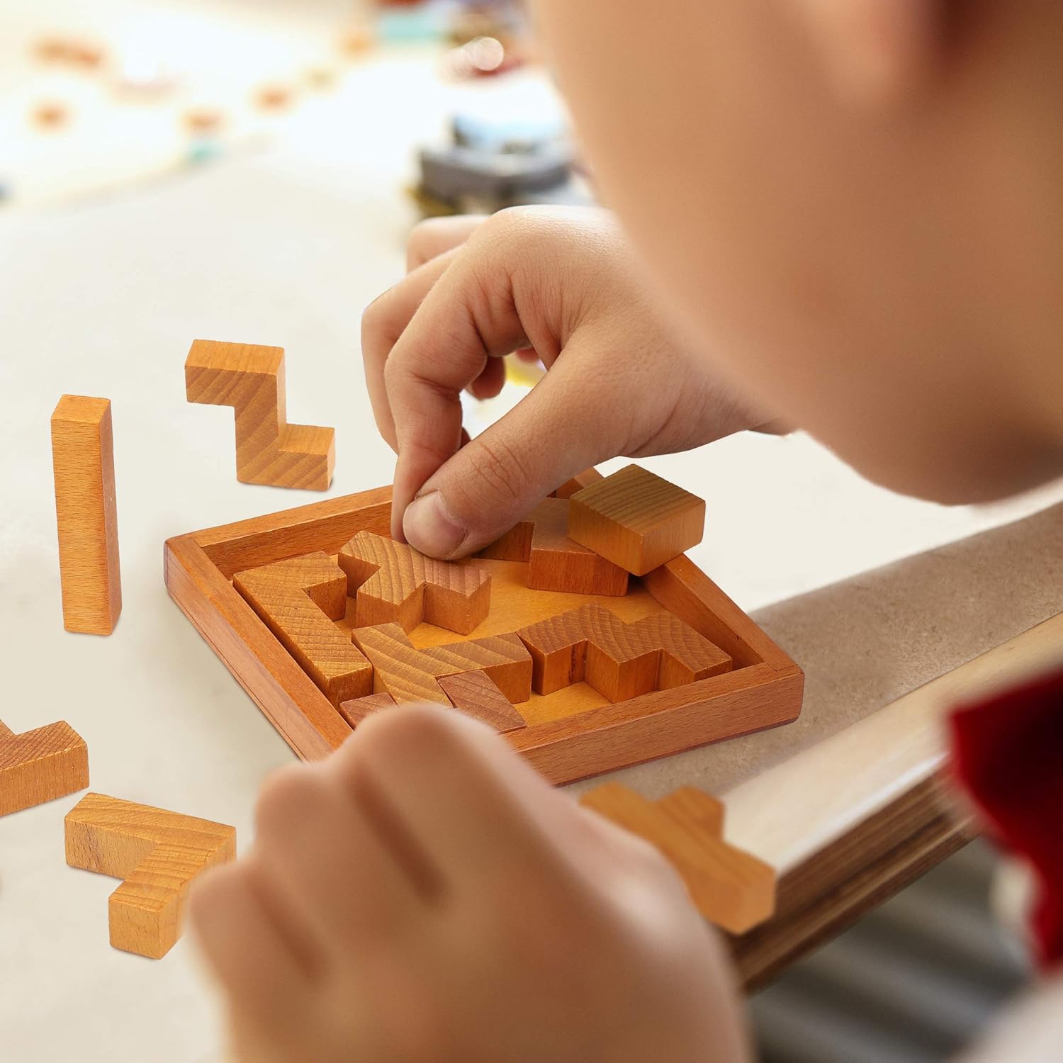 Skiennix Wooden Brain Teaser Puzzle - Engaging Challenge for Kids & Adults | Perfect for Mental Workout