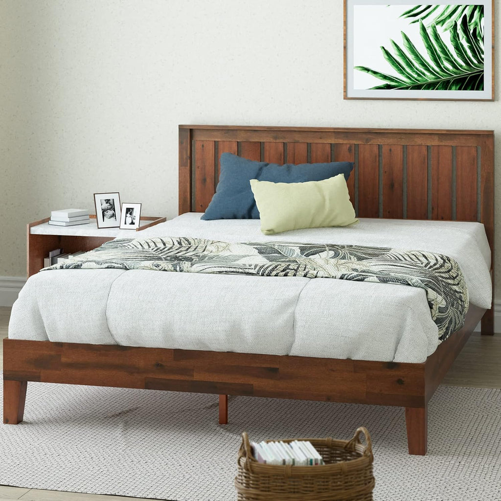ZINUS Vivek Deluxe Queen Wood Platform Bed Frame - Headboard, Slat Support, Easy Assembly
