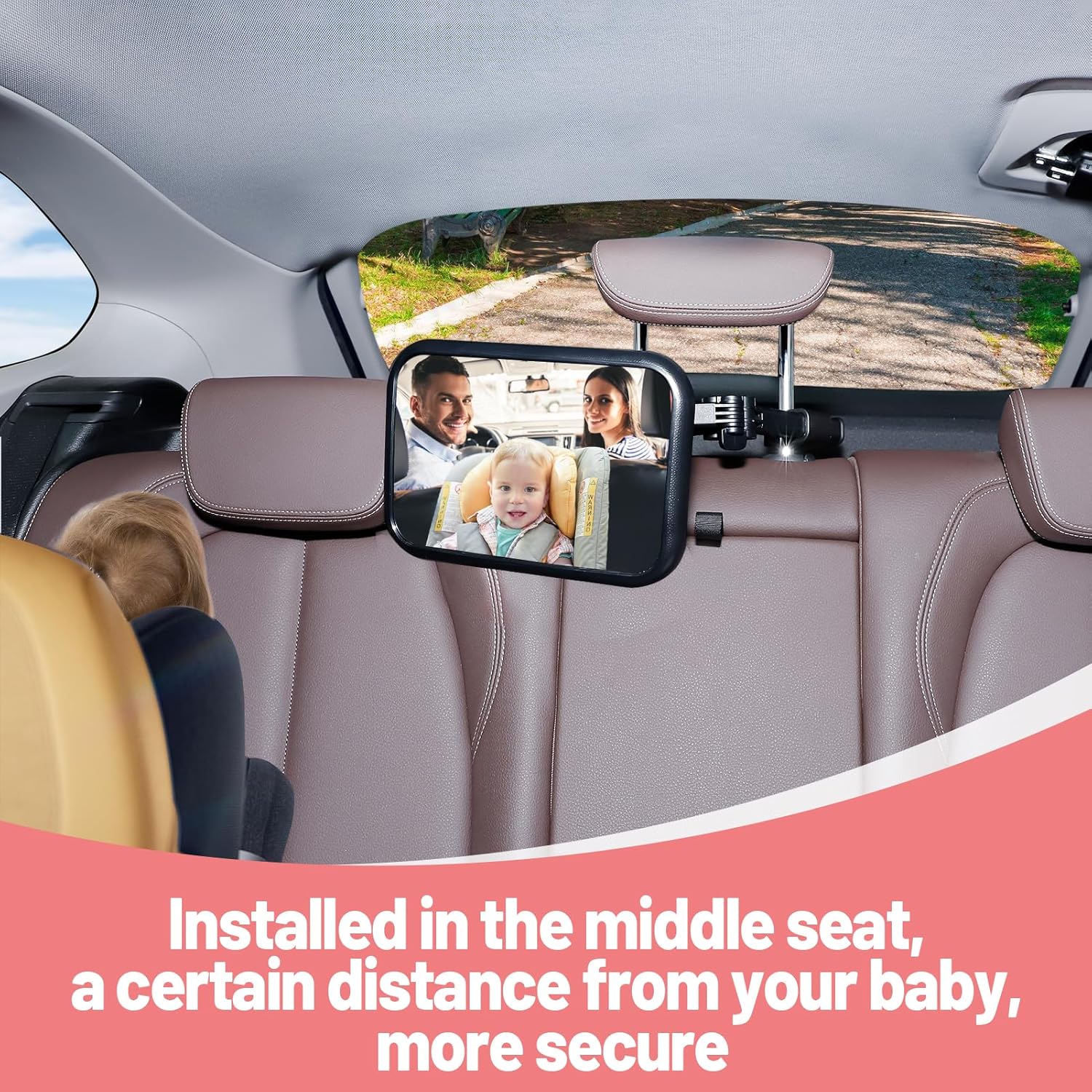 Skiennix Baby Car Mirror - 360° Rotating Rear View Mirror for Safe Infant Travel | Easy Install, Flexible Arm