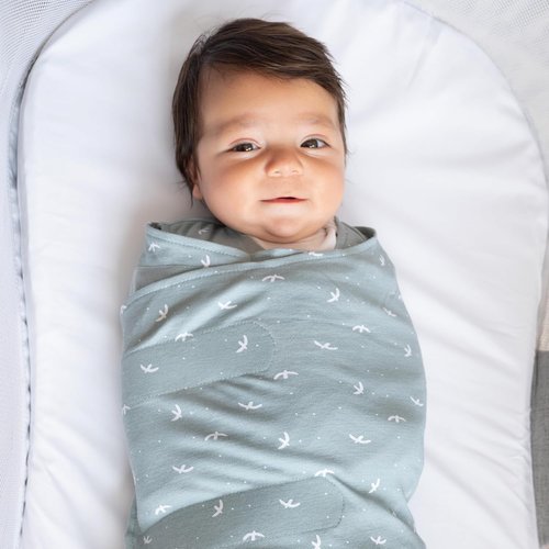 HALO 100% Cotton Sleepsack Swaddle - 3-Way Adjustable Wearable Blanket, TOG 1.5, Birds, Small (3-6 Months)