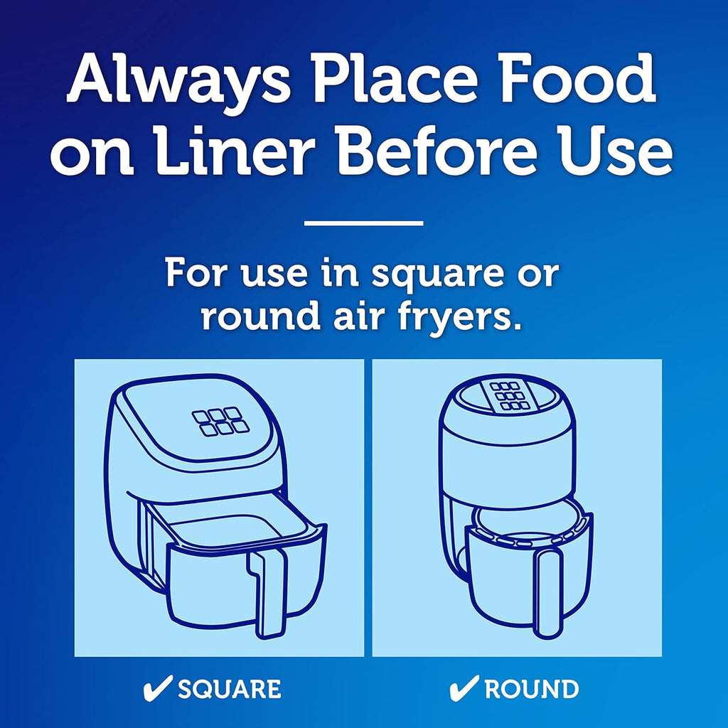 Reynolds Kitchens Air Fryer Liners - Disposable Unbleached Parchment Paper Sheets, 150 Count