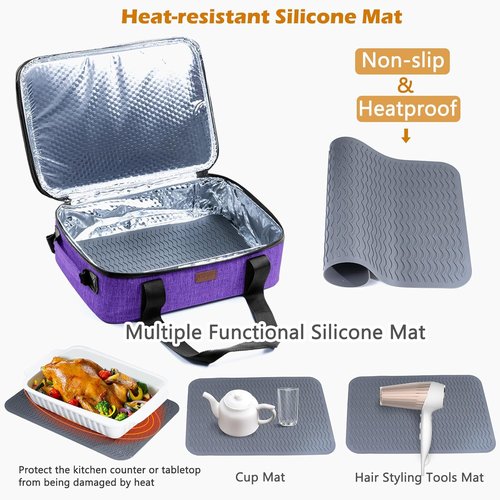 BAGSPRITE Expandable Insulated Casserole Carrier - Thermal Tote for Hot or Cold Food | Fits 9" x 13" Dish