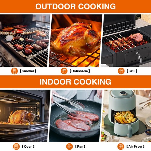 WADEO Bluetooth Meat Thermometer, Wireless Meat Thermometer for Grilling and Smoking, 500FT Digital Food Thermometer for Remote Monitoring of BBQ Grill, Oven, Smoker, Air Fryer, iOS & Android