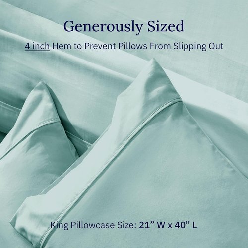 California Design Den King Size Pillow Cases - 100% Cotton, 400 Thread Count, Cool & Smooth Sateen (Teal)