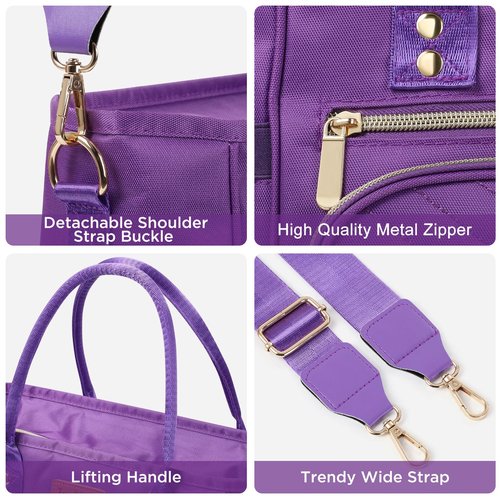Jomddems Lunch Box for Women Men,Lunch Bag Women, Insulated Lunch Box for Men with Shoulder Strap,Portable Reusable Large Cooler Tote Bags for Work Picnic Hiking Beach (purple)