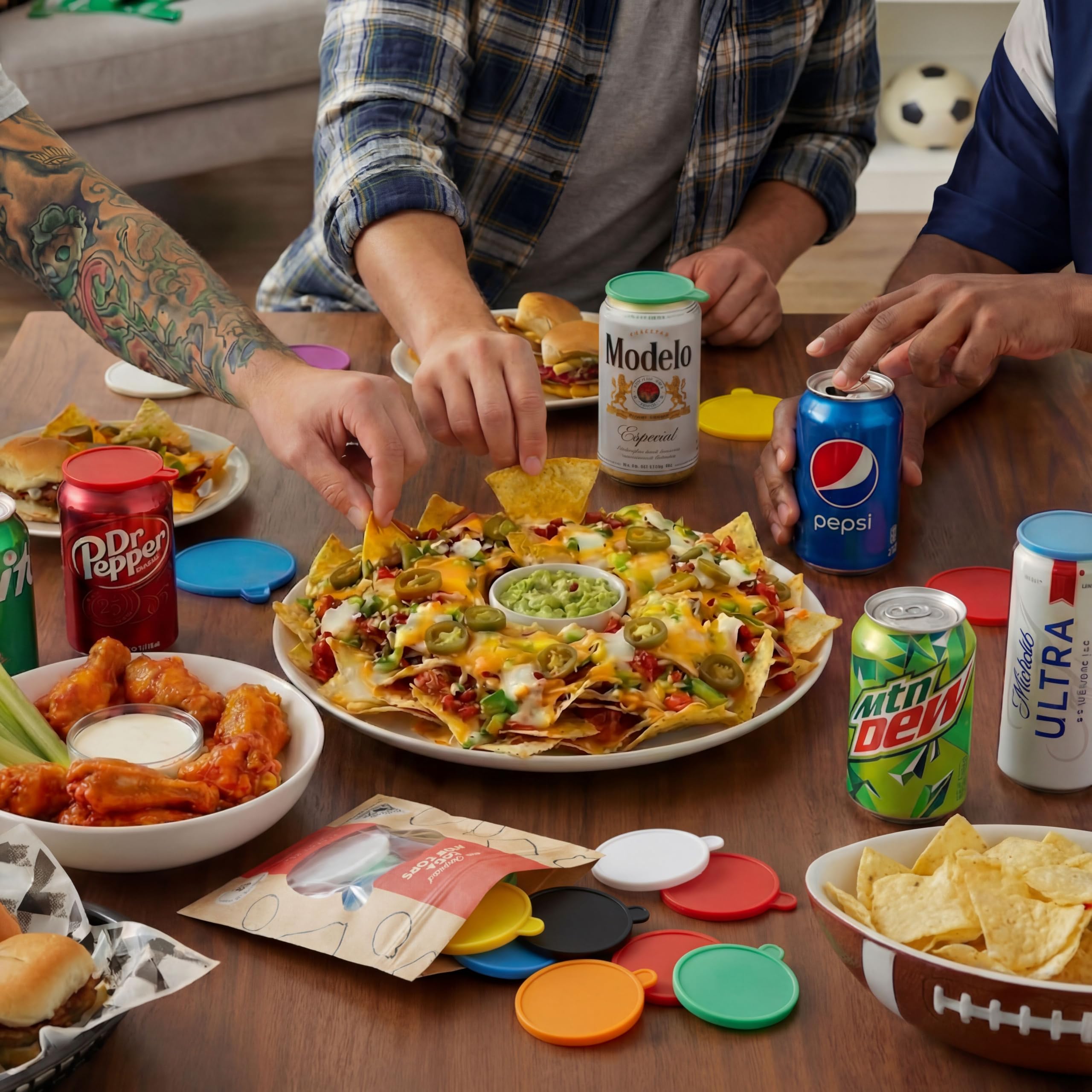 Soda Pop Tops - 12 Pack Can Lid Covers, Assorted