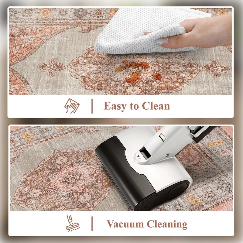 Collive Anti Fatigue Kitchen Mats, Boho Cushioned Kitchen Floor Mat Waterproof Kitchen Rugs Set of 2, Non Skid Comfort Standing Mat for Office, Sink, Laundry, 20"x32"+20"x48"