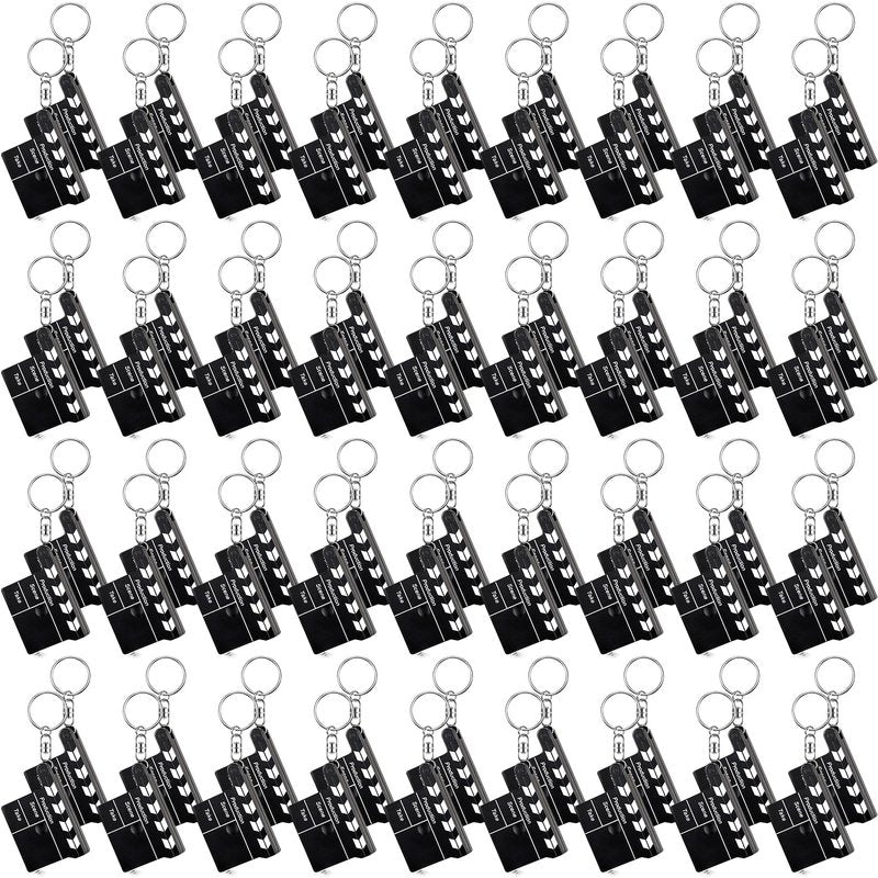 Junkin Movie Night Party Favors Bulk Clapboard Key Chain with Tape Measure Movie Theme Party Favors Night Decorations for Souvenir Prizes(72 Pcs)
