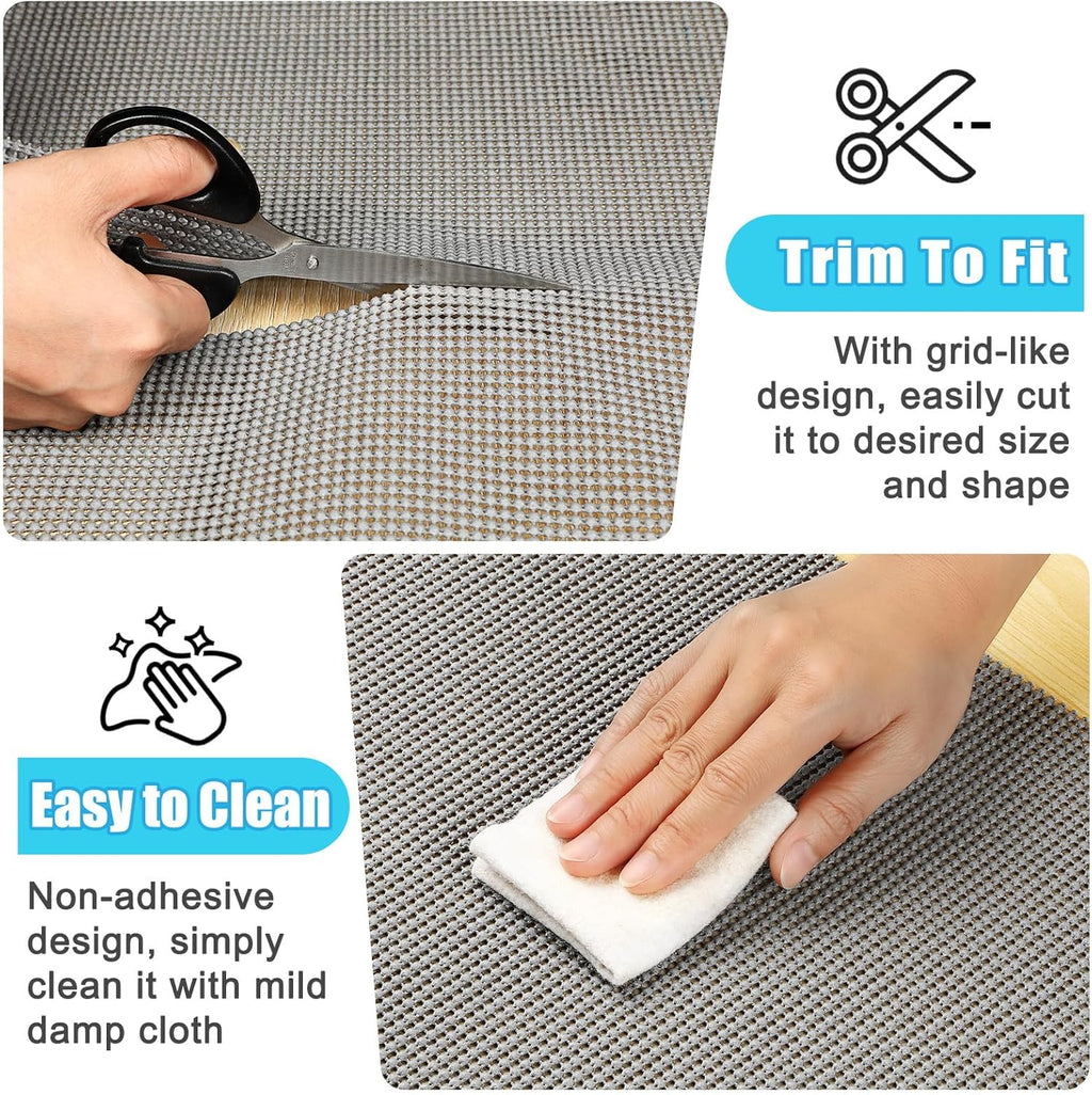 Songrey Non-Adhesive Drawer Liner - 12IN x 20FT Non-Slip Cabinet Mat for Kitchen & Bathroom (Dark Gray)