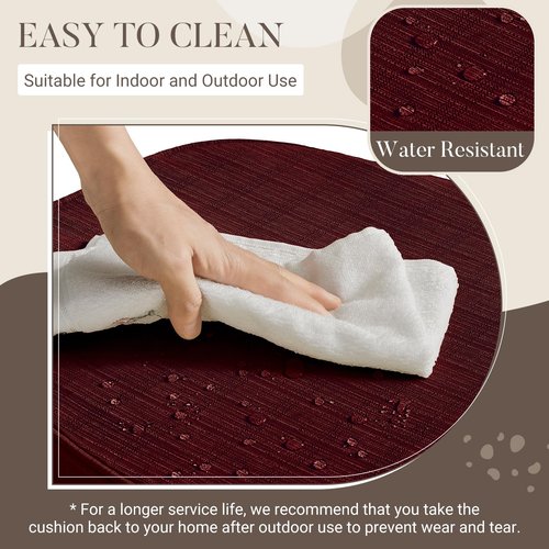 Basic Beyond Chair Cushions for Dining Chairs 4 Pack, D-Shaped Kitchen Chair Cushions with Ties Set of 4, 2.5" Thick Seat Cushions for Dining Room/Kitchen Chairs, 17" x 16", Burgundy