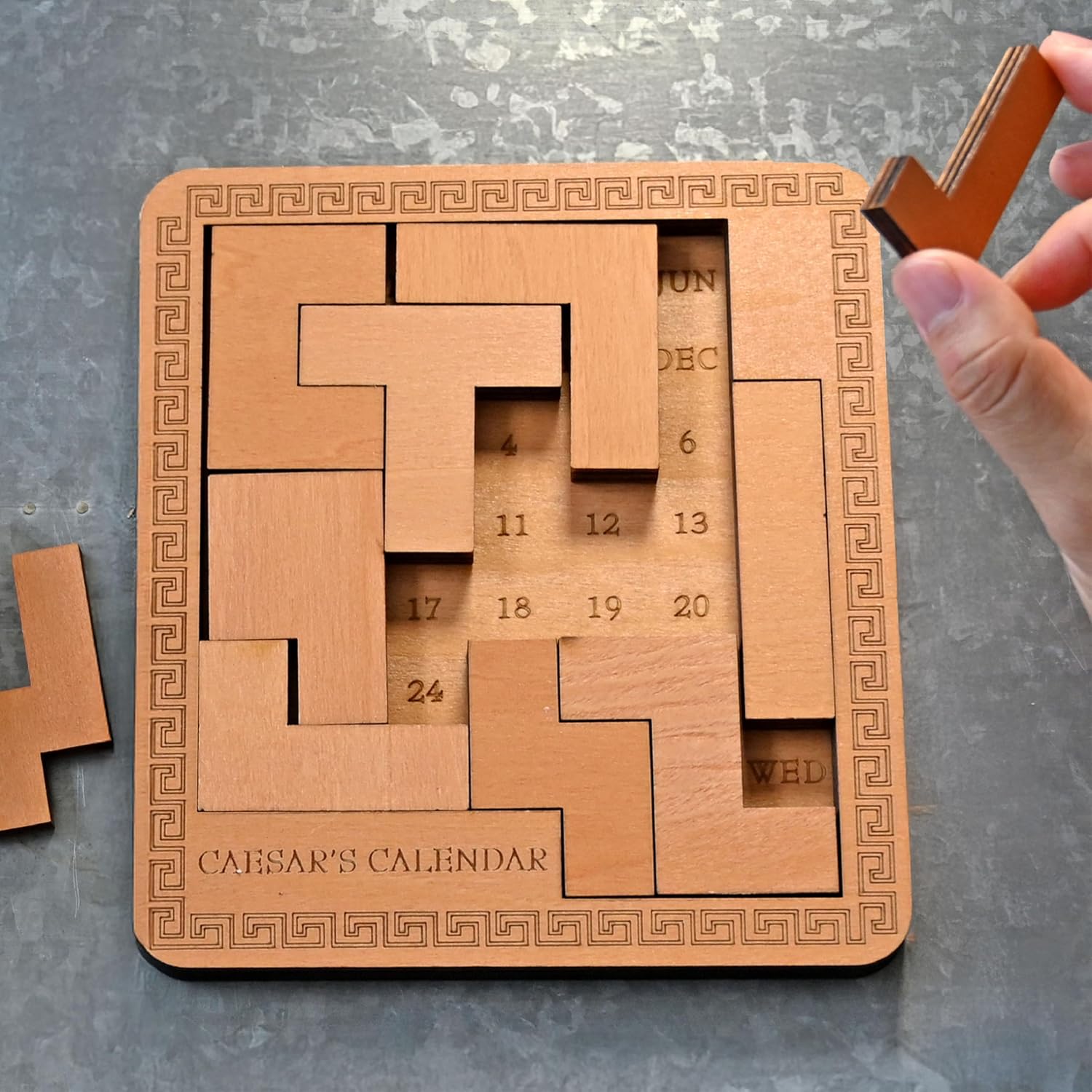 Project Genius Caesar's Calendar - 365+ Wood Puzzle-A-Day Challenge | Brainteaser Gift for All Ages