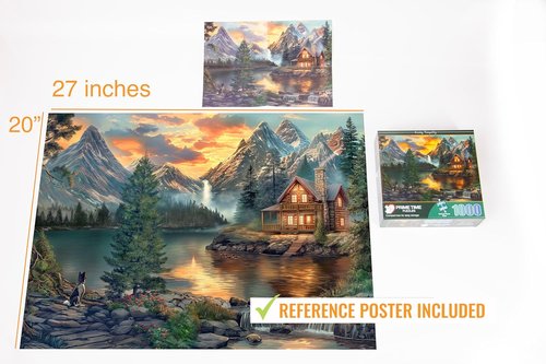 Mountain Cabin Jigsaw Puzzle by Ravensburger | 1000 Pieces - Perfect for Game Nights - 20x27 Inches