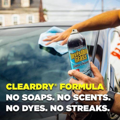 Invisible Glass Premium Aerosol Glass Cleaner Spray - Streak-Free, Ammonia-Free, Tint-Safe | 19 oz (Pack of 6)