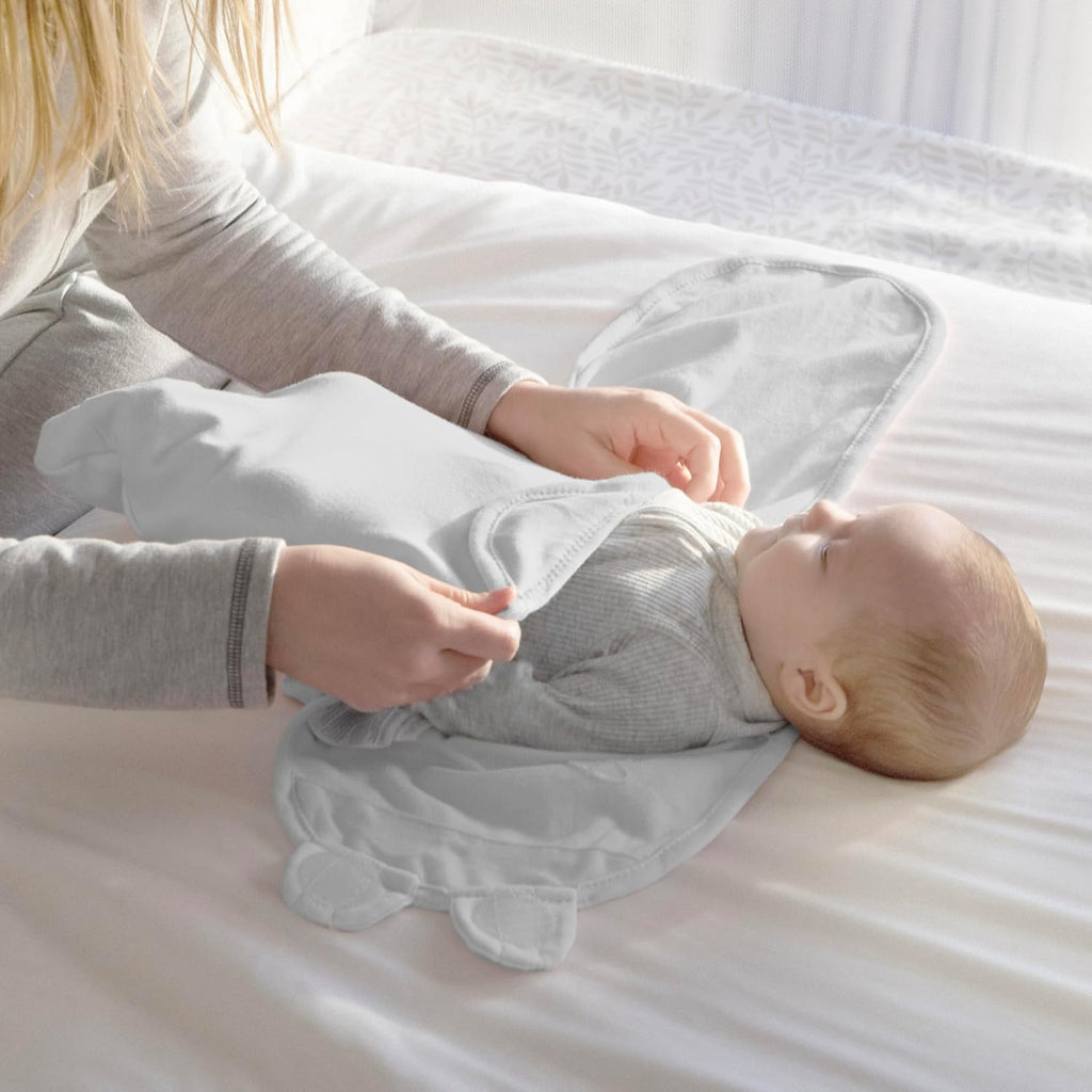 SwaddleMe by Ingenuity Baby Swaddle Blanket - 100% Cotton, 0-3 Months, Improves Sleep & Calms Reflex | Tropical Dino, 2-Pack