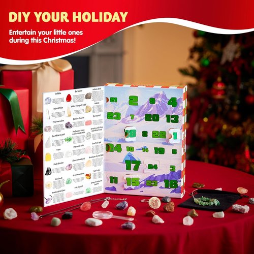 JOYIN Christmas Advent Calendar 2025 - 24 Days of Gemstones for Kids | Fun Countdown & Party Favors