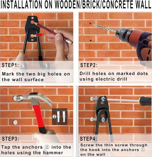 KOFANI Heavy Duty Garage Storage Hooks - 16 Pack Anti-Slip Wall Mount for Bikes, Ladders & Tools