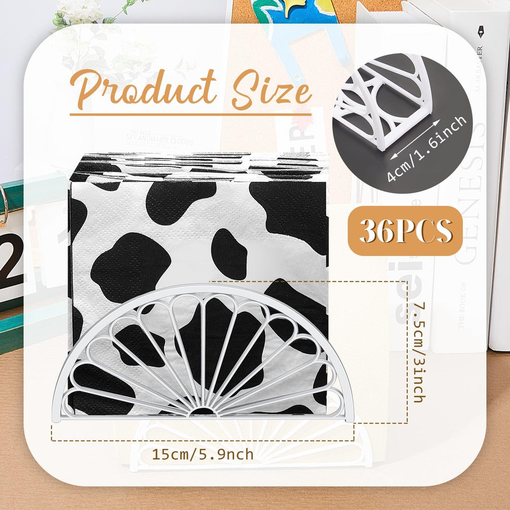 Zhehao 36 Pcs Plastic Napkin Holders Clear Napkin Holders for Tables Small Fan Shaped Freestanding Tissue Dispenser for Kitchen, Restaurant, Dining Table, Coffee Shop, Restaurant Home, Bar Decor