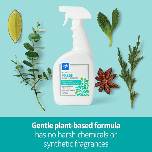 Medline Fresh Naturals Odor Eliminator, Plant Based, Odor Neutralizer, Deodorizer, Home, Healthcare, 2 oz bottles (24 Pack)