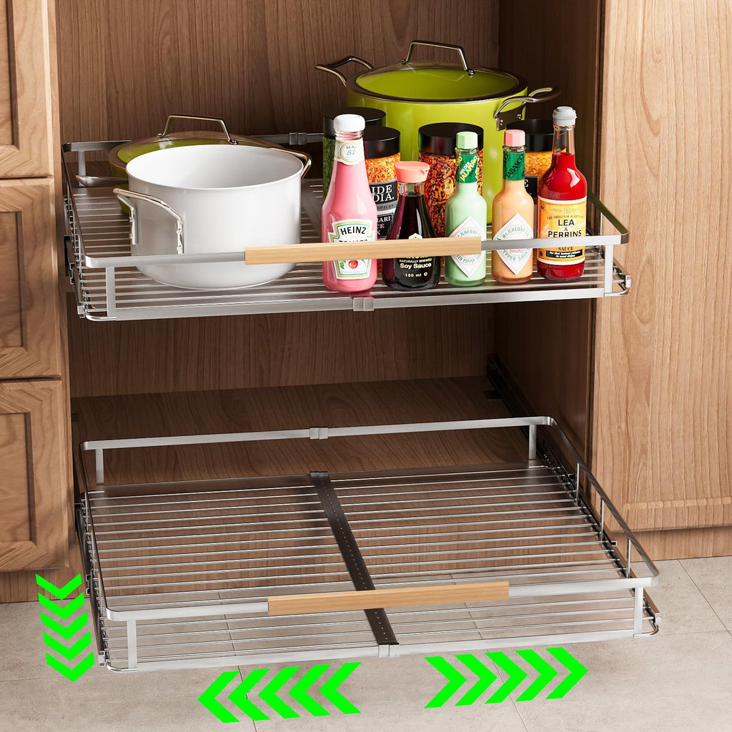 SOFRON Expandable Pull Out Drawers for Cabinets, Kitchen Cabinet Slide Out Shelves, Adjustable Roll Out Drawers, Small 1 Pack