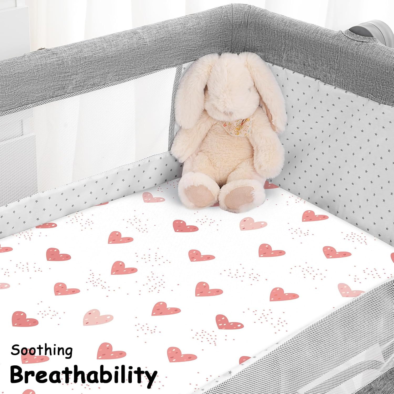 Yoofoss Bassinet Sheets - 3-Pack Fitted Baby Sheets for Halo & Baby Delight | Soft Breathable Design (Pink & Butterflies)