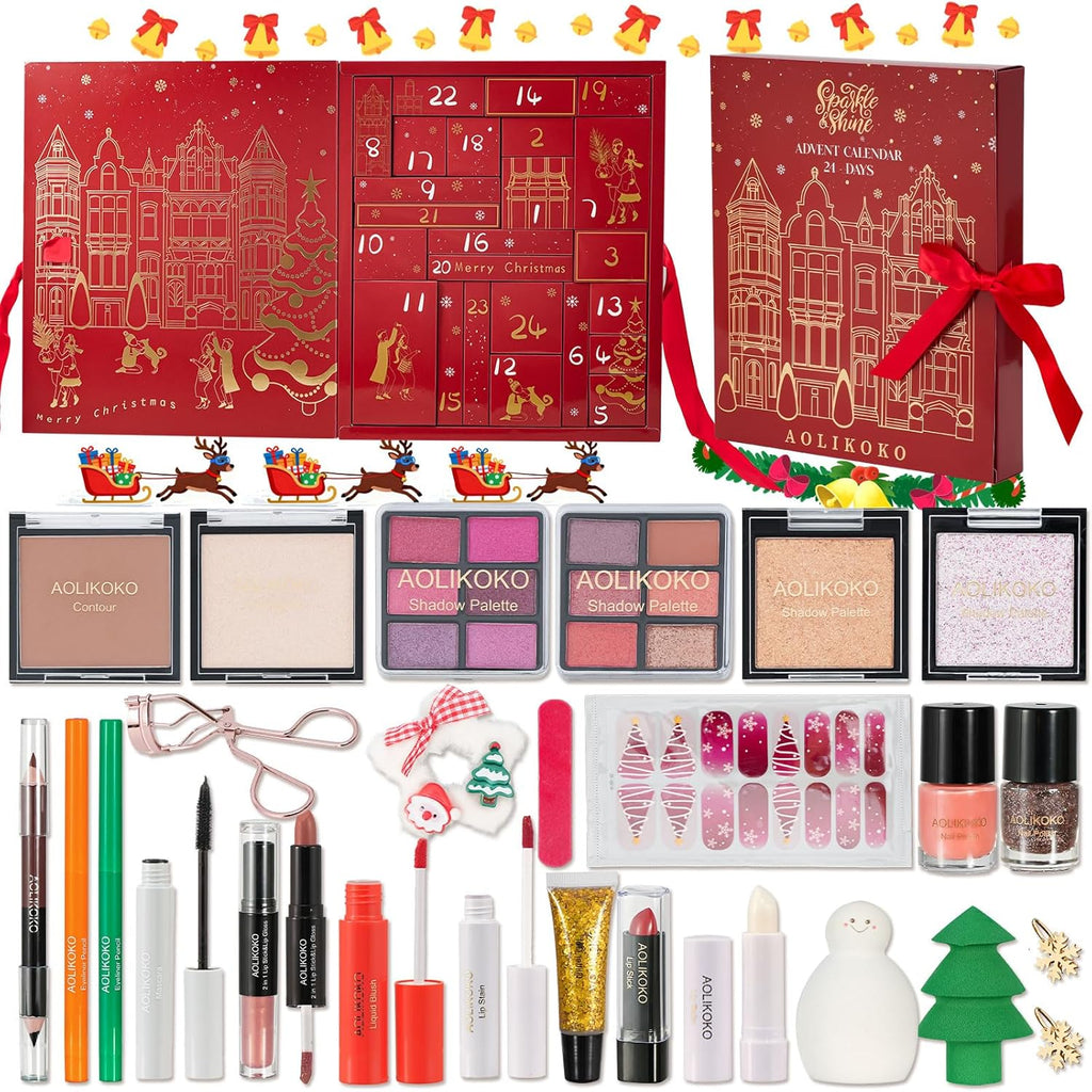 Skiennix Makeup Advent Calendar 2025 - 24 Days of Full Makeup Kit for Women & Teen Girls