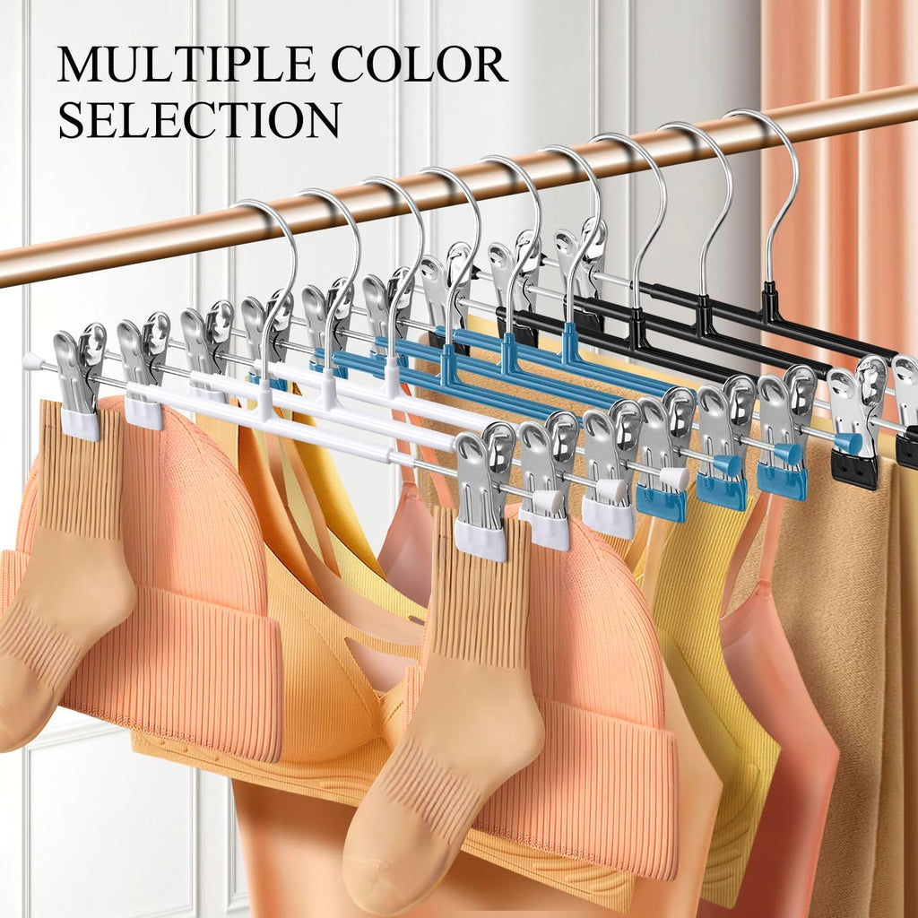 Skiennix 20-Pack Heavy Duty Pants & Skirt Hangers - Non-Slip Metal Clips for Space-Saving Organization