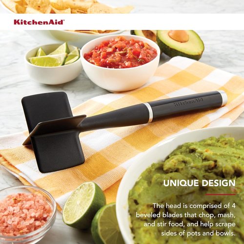 KitchenAid Classic Meat Masher - 10.8-Inch Durable Design for Effortless Mashing | Black