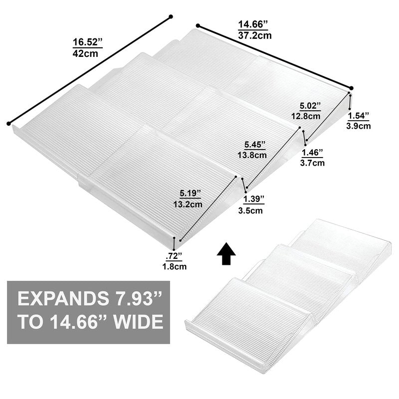 BaHoki Essentials 3 Tier Spice Rack- Kitchen Drawer Organizer - Clear Plastic Storage Rack for Kitchen Pantry - Perfect for Salt, Pepper, Spices and Seasonings