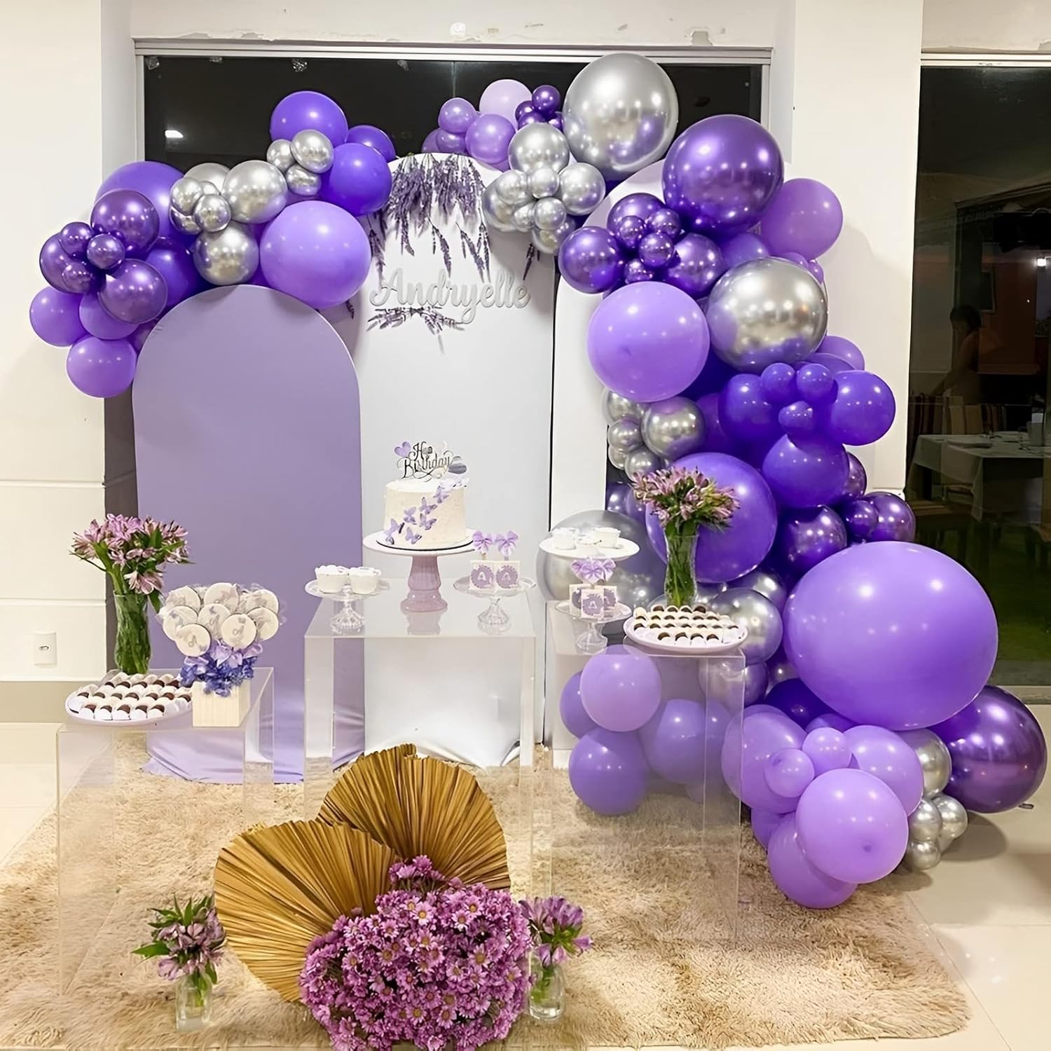 Voircoloria 105pcs Purple Balloons - 12-Inch Latex Party Balloons for Birthdays & Celebrations