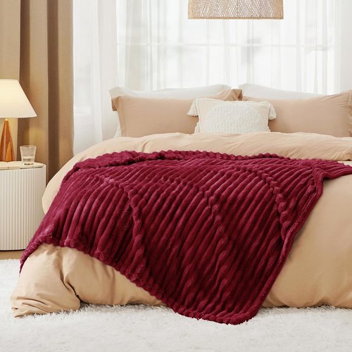 Bedsure GentleSoft Twin Blanket - Cozy Red Throw for Women & Girls, 66x90 Inches