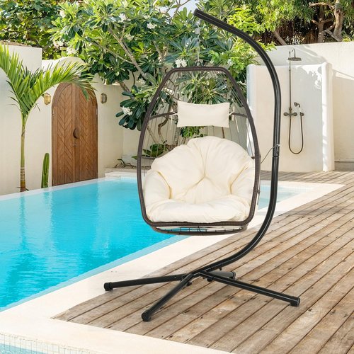 FDW Hammock Chair Stand - Heavy Duty Steel Construction for Hanging Hammocks | 400 LBS Capacity, 360° Rotation