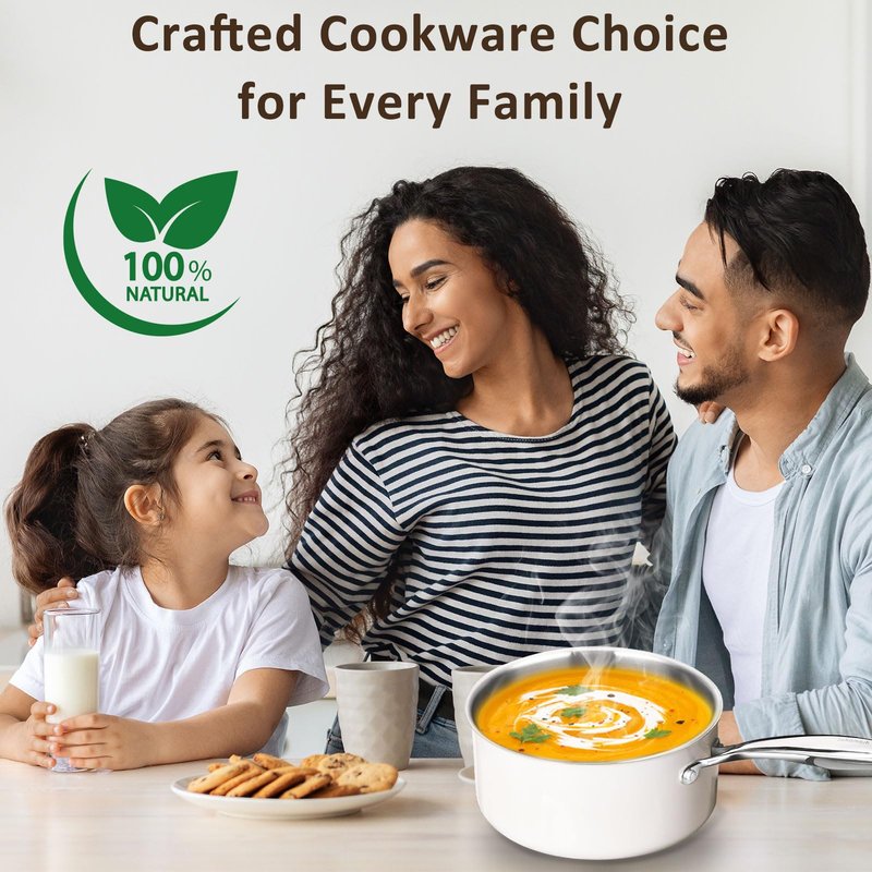 Tri-Ply Stainless Steel Sauce Pan Set with Lids 6PC, 1.5QT & 2.5QT & 3QT, Induction, PFOA Free, Dishwasher Safe,Sauce Pot, Cooking Pot, Tri-Ply Full Body