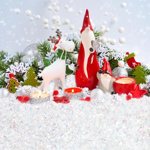 CCINEE Christmas Fake Snow Decoration - Sparkling Flake Powder for Holiday Crafts | 200g White
