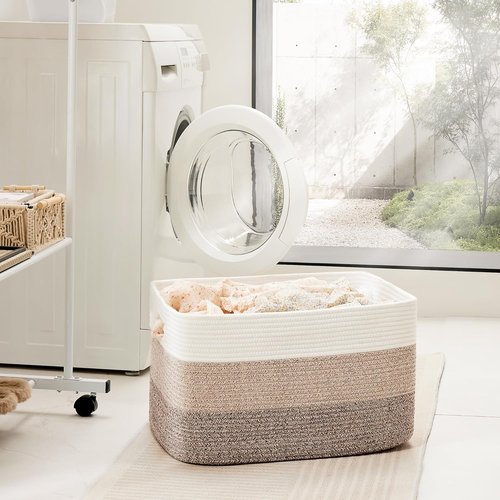 Artfeel Woven Blanket Basket - 65L Decorative Storage for Nursery, Toys, Laundry & Magazines