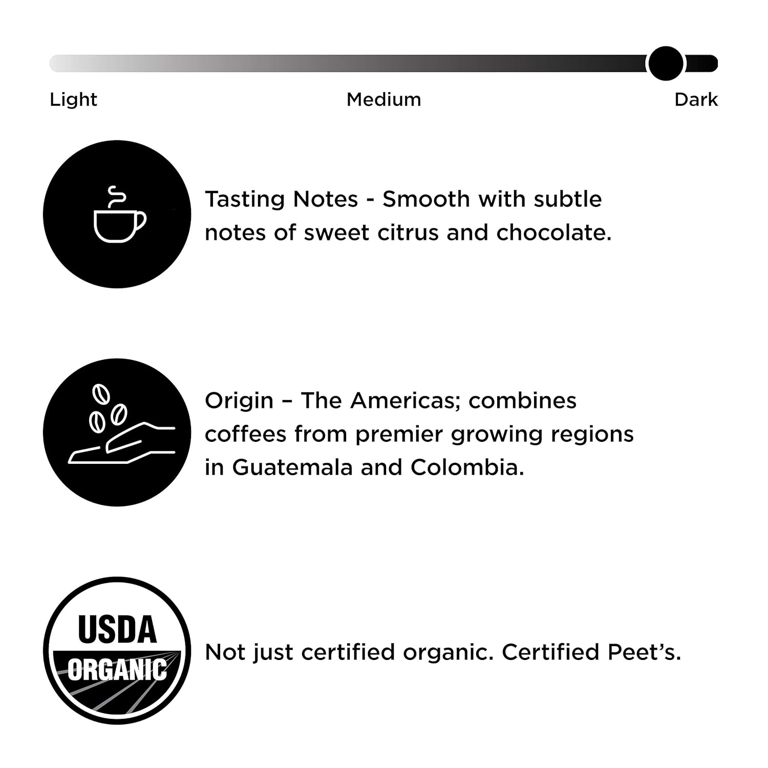 Peet’s Coffee Organic Alma De La Tierra K-Cup Pods - Dark Roast for Keurig Brewers | 22 Count