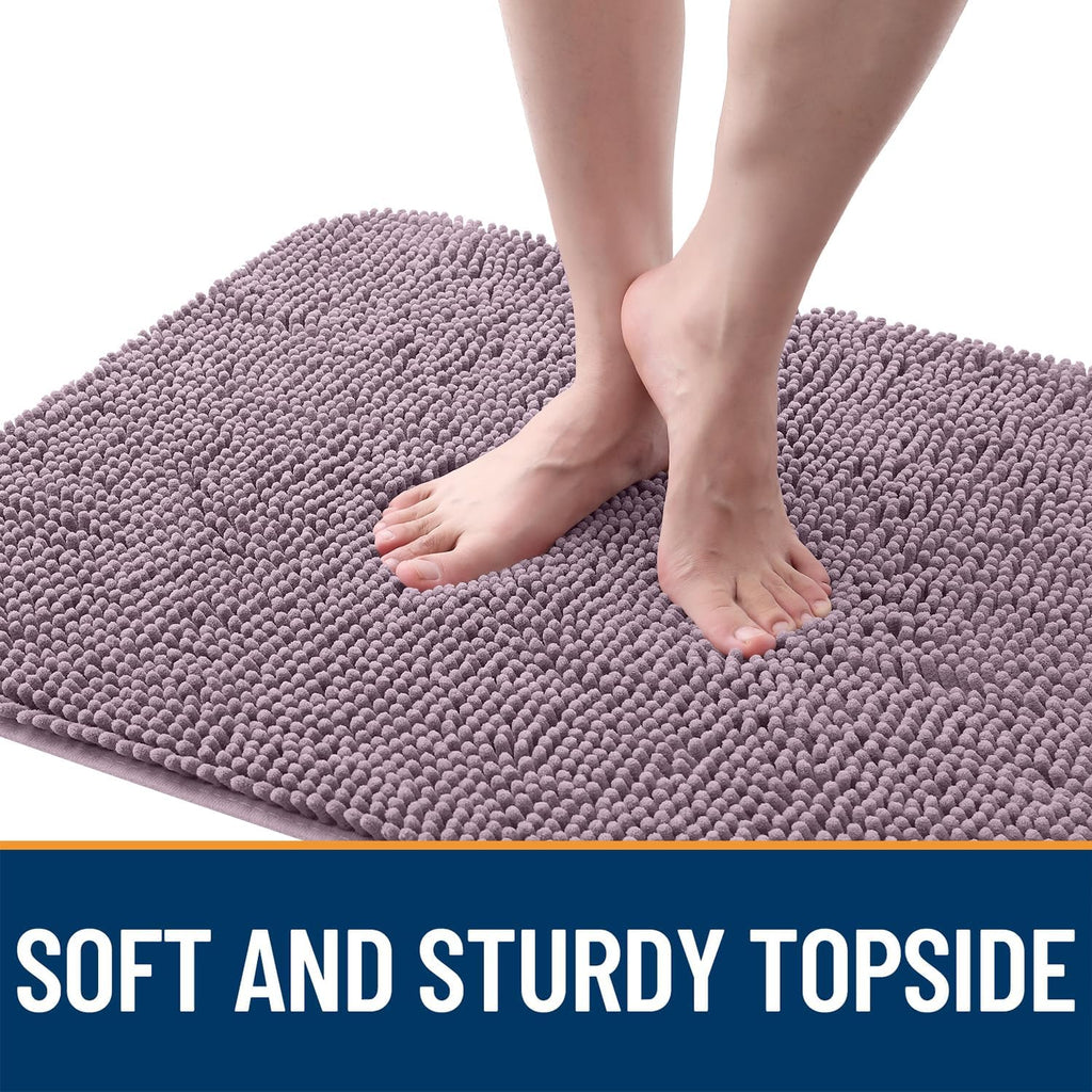 OLANLY Dog Door Mat - Absorbent Non-Slip Chenille Mat for Muddy Paws | Quick Dry, 50x30, Deep Plum