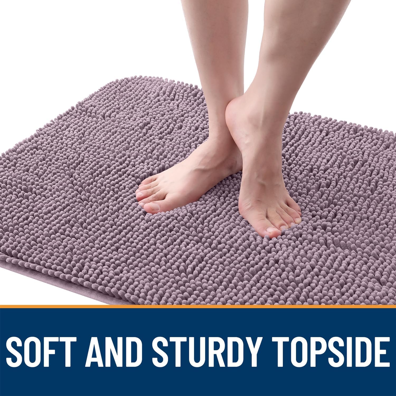 OLANLY Dog Door Mat - Absorbent Non-Slip Chenille Mat for Muddy Paws | Quick Dry, 50x30, Deep Plum