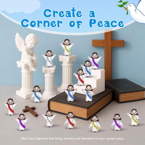 Little Jesus Figures | 200 Pcs Mini Jesus Figurines - Perfect for Easter Egg Stuffers & Religious Gifts