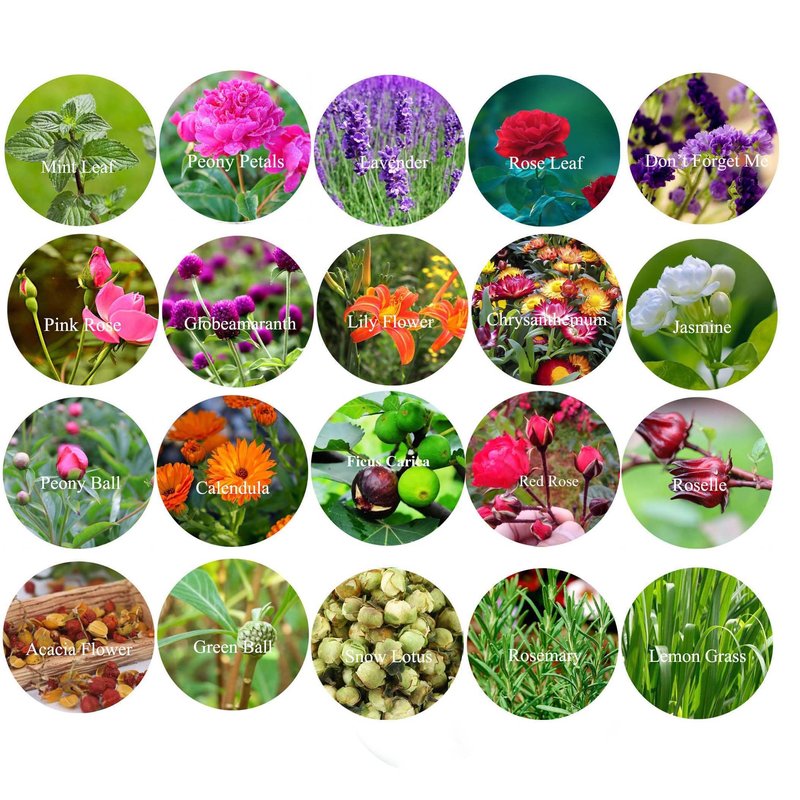 20 Pack*0.28oz Organic Dried Flowers|Linen Bag&Bamboo Clamp,Gluten-Free,Candle Soap Making,Lavender,Pink Rose,Jasmine and More
