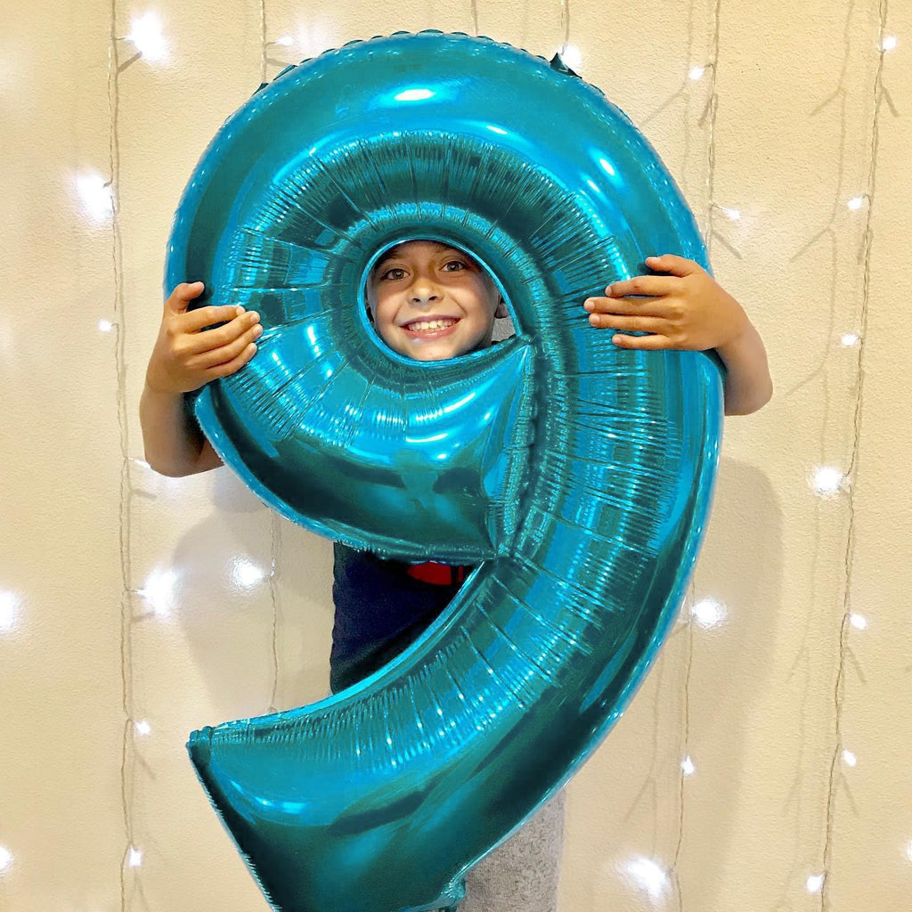 Skiennix 40-Inch Light Blue Number 9 Balloon - Perfect for Birthdays, Weddings & Graduations