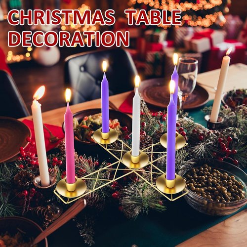 Jingmore Christmas Advent Candle Wreath Ring - Metal Holder for Pillar Candles | Rustic Table Centerpiece Decor