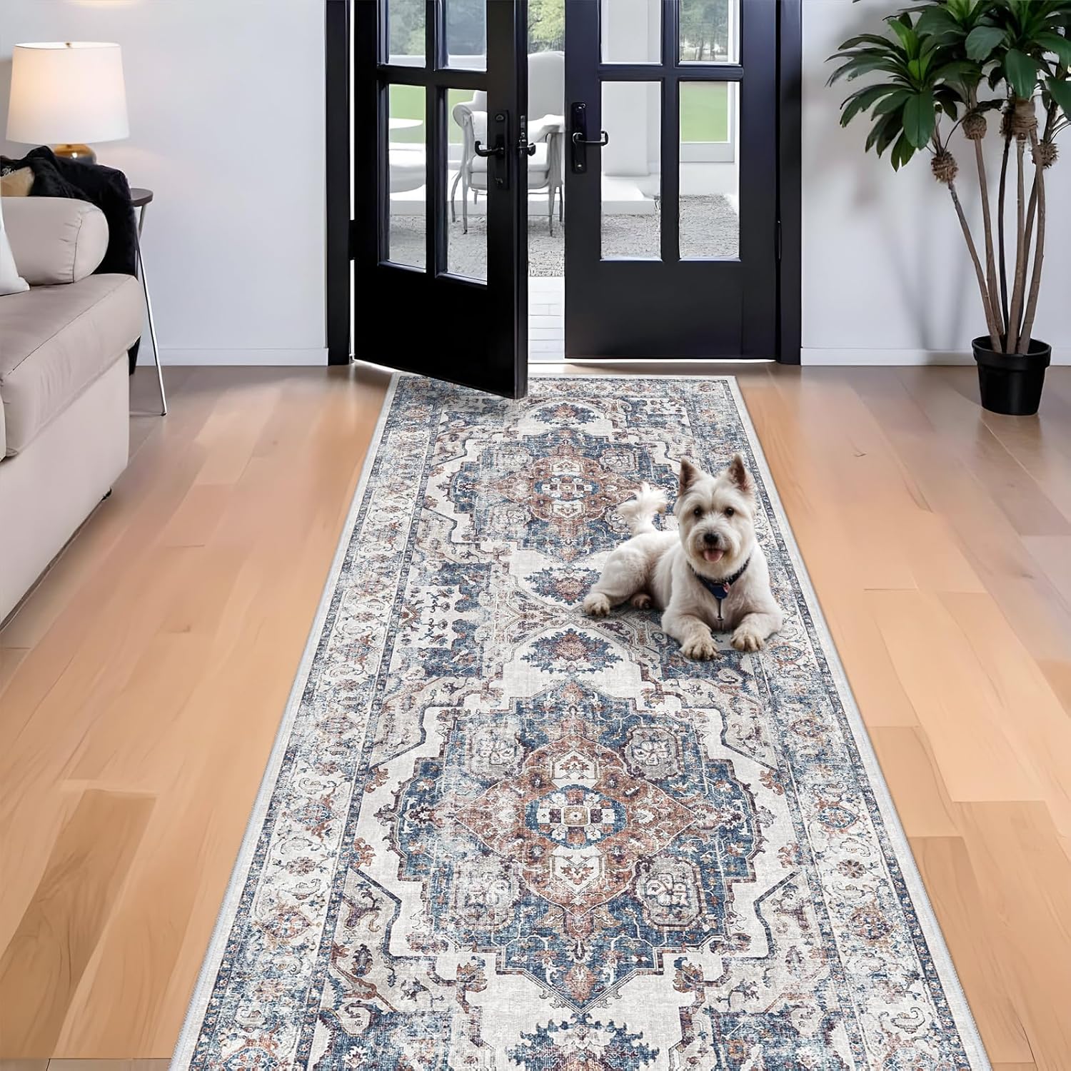 Skiennix 4x10 Washable Hallway Runner Rug - Ultra Soft Non-Slip Area Rug for Living Room & Kitchen | Stain Resistant, Low Pile