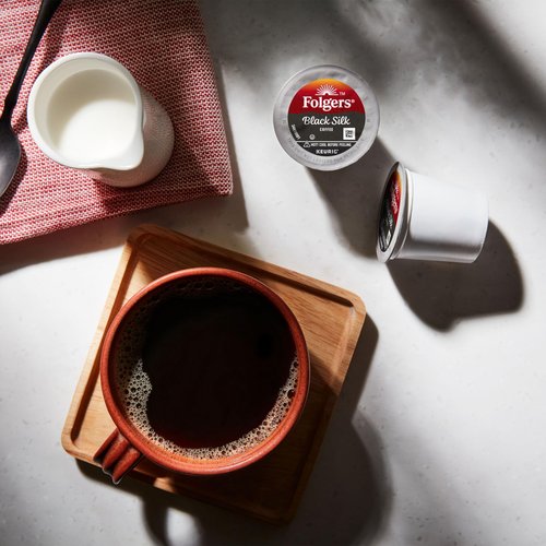 Folgers Black Silk Dark Roast Coffee, 12 Keurig K-Cup Pods