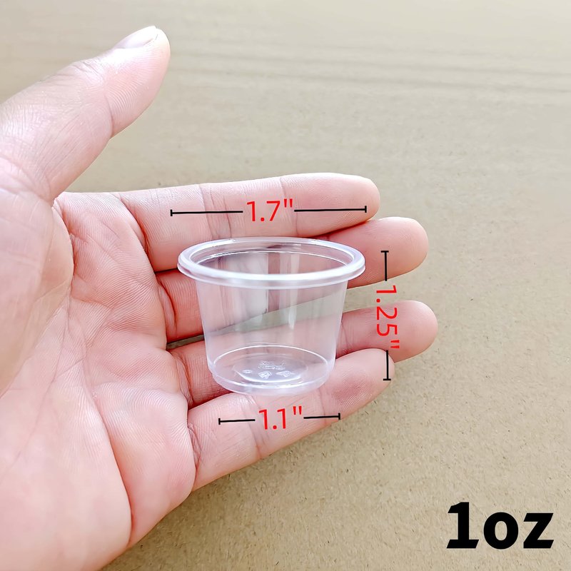 Cynohesta 500 Pack Mini Plastic Shot Glasses Disposable Cups Clear Small Communion Cup Sample for Tasting&Mouthwash,Little 1oz-1.5-2-3 Ounce Tiny(500, 0.75OZ)