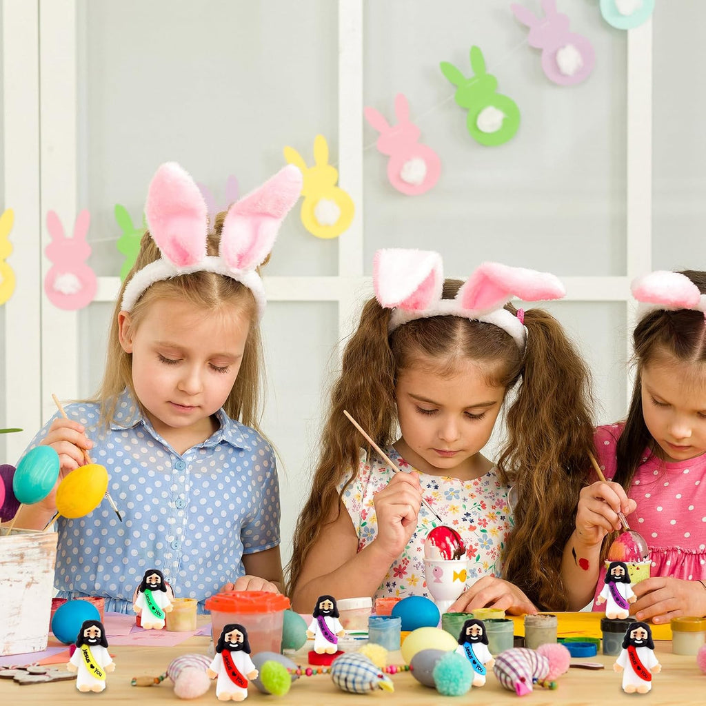URSKYTOUS Mini Jesus Figurines - 25Pcs Rubber Saints for Easter Egg Stuffers & Baptism Gifts