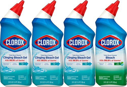 Clorox Toilet Bowl Cleaner with Bleach - Powerful Cleaning Variety Pack | 24 Ounces, Set of 4