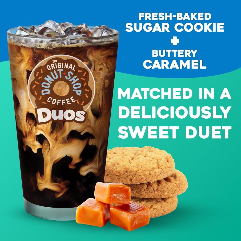 Original Donut Shop | Iced Duos Cookies & Caramel Coffee | 24 Count Keurig K-Cup Pods