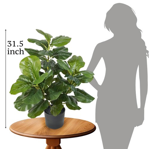 Artificial Fiddle Leaf Fig Tree Fake Potted Ficus Lyrata for Home Decor Office Decoration 3 feet Large Faux Plant with 49 Leaves Nursery Pot