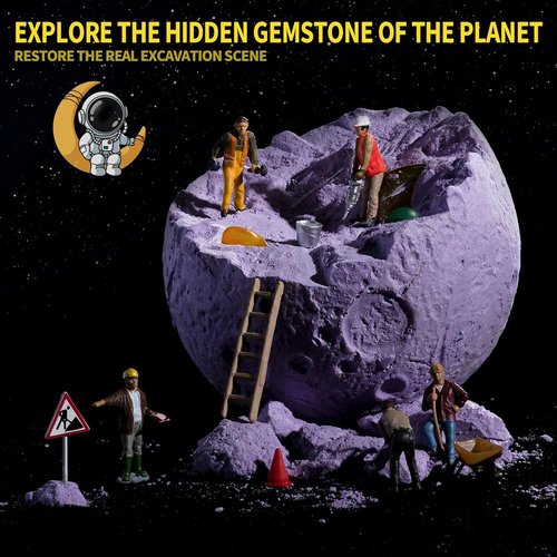 GobiDex Gemstones Dig Kit - Excavate 15 Real Gems | STEM Solar System Science Kit for Kids 6+